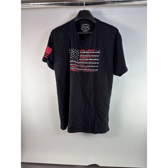 Grunt Style Mens XXL Military THE OATH American Flag Veteran Tshirt Black - Picture 12 of 12